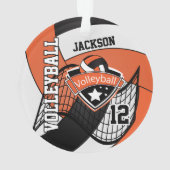 Orange, Schwarz-Weiß-Volleyball 🏐 Ornament (Rückseite)