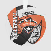 Orange, Schwarz-Weiß-Volleyball 🏐 Ornament (Vorderseite)