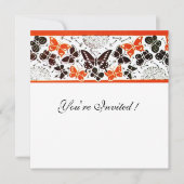 ORANGE SCHWARZ-WEISSE EXTRAVAGANTE SCHALTFLÄCHEN EINLADUNG (Vorderseite)