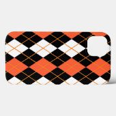 Orange Schwarz-weiße Raute Diamond Design Case-Mate iPhone Hülle (Rückseite (Horizontal))