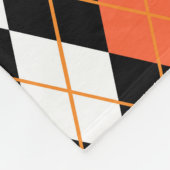Orange Schwarz-weiße Raute Diamond Design Fleecedecke (Ecke)