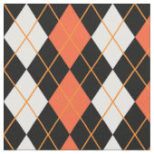 Orange Schwarz-weiße Raute Diamond Design Stoff (Nahaufnahme)