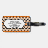 Orange, Schwarz, weiße Streifen - Gepäckmarke Gepäckanhänger (Rückseite horizontal)