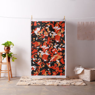 Orange Schwarze Camouflage Stoff