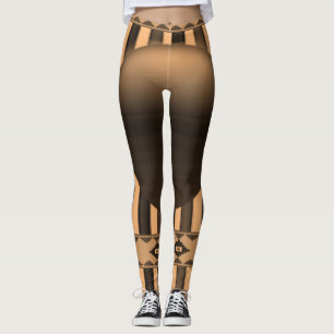 orange schwarze Damen-Leggings Leggings