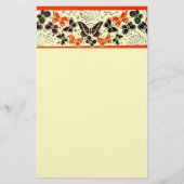 ORANGE SCHWARZE EXTRAVAGANTE SCHALTFLÄCHEN, Creme Briefpapier (Vorderseite)