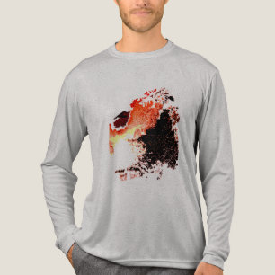 Orange Schwarze Gelbe Airbrush-Farbspritzer Klein Tri-Blend Shirt
