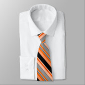 Orange schwarze graue gestreifte Krawatte (Gebunden)
