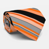 Orange schwarze graue gestreifte Krawatte (Gerollt)