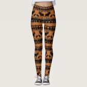 Orange schwarze karierte rustikale leggings (Vorderseite)