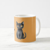 Orange Schwarze Katze Miauen Kaffeetasse (VorderseiteRechts)