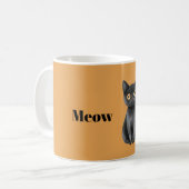 Orange Schwarze Katze Miauen Kaffeetasse (Vorderseite Links)
