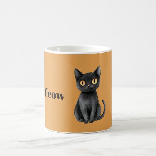 Orange Schwarze Katze Miauen Kaffeetasse (Mittel)