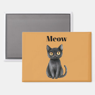 Orange Schwarze Katze Miauen Magnet
