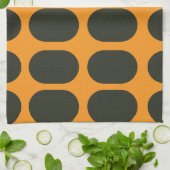 Orange Schwarze Kreise Geschirrtuch (Gefaltet)