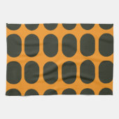 Orange Schwarze Kreise Geschirrtuch (Horizontal)