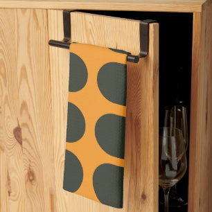 Orange Schwarze Kreise Geschirrtuch
