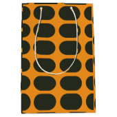Orange Schwarze Kreise Mittlere Geschenktüte (Vorderseite)