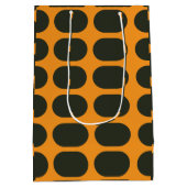 Orange Schwarze Kreise Mittlere Geschenktüte (Rückseite)