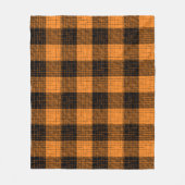 Orange Schwarze Kreuzschachbrett Büffel Karo Fleecedecke (Vorderseite)