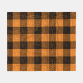 Orange Schwarze Kreuzschachbrett Büffel Karo Fleecedecke (Vorderseite (Horizontal))