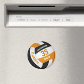 Orange schwarze Mannschaft farbig Jungs Volleyball Magnet (In Situ (Geschirrspüler))