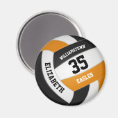 Orange schwarze Mannschaft farbig Jungs Volleyball Magnet (Vorderseite/Rückseite)