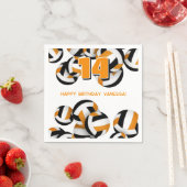 Orange schwarze Mannschaftsfarben - Volleyball-Kin Serviette (Beispiel)