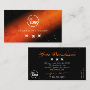 Orange-schwarze, marbile Juwelen-Logo hinzufügen Visitenkarte