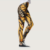 Orange schwarze Monarch-Schmetterlings-abstrakte Leggings (Rechts)