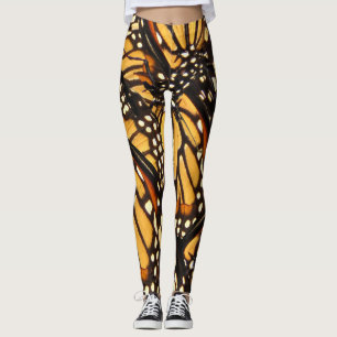Orange schwarze Monarch-Schmetterlings-abstrakte Leggings