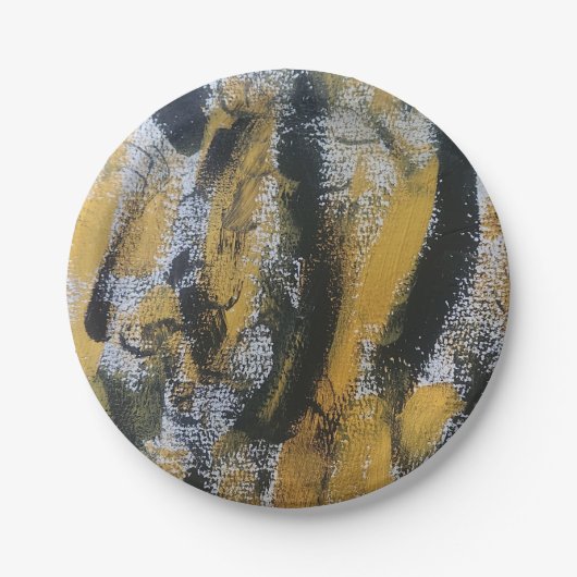 Orange-schwarze Pappteller (Vorderseite)