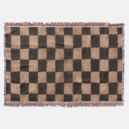 Orange Schwarze Quadrate Decke (Vorderseite)