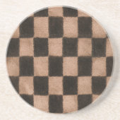 Orange Schwarze Quadrate Getränkeuntersetzer (Vorne)