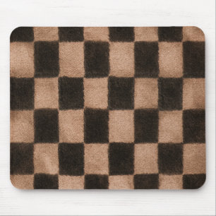 Orange Schwarze Quadrate Mousepad