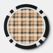 Orange Schwarze Quadrate Pokerchips (Rückseite)