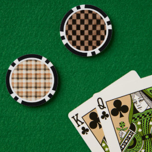 Orange Schwarze Quadrate Pokerchips
