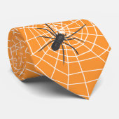 Orange/schwarze Spinne Halloween Krawatte (Gerollt)