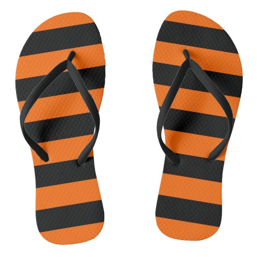Orange/Schwarze Streifen Flip Flops Badesandalen (Fußbett)