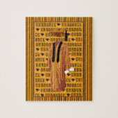 Orange, schwarze u. weiße Absolvent-Kappe, Diplom, Puzzle (Vertikal)