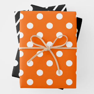 Orange, schwarze und weiße Geschenkpapierbögen Geschenkpapier Set