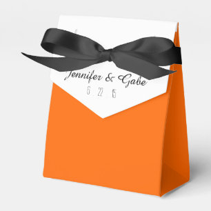 Orange-Schwarze-und-Weiße-Hochzeitsgeschenkbox Geschenkschachtel