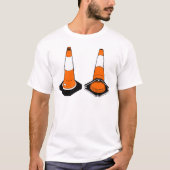 orange schwarze Verkehrskegel-Sicherheitsmasten T-Shirt (Vorderseite)