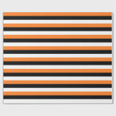 Orange, schwarze, weiße Streifen Geschenkpapier (Flach)