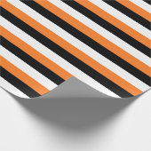 Orange, schwarze, weiße Streifen Geschenkpapier (Ecke)