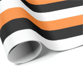 Orange, schwarze, weiße Streifen Geschenkpapier (Rolleneckpunkt)