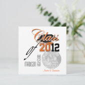 Orange schwarzer Abschluss "Klasse" der Schablone Einladung (Stehend Vorderseite)