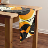 Orange schwarzer Entwurf Kurzer Tischläufer (Beispiel)