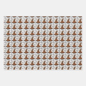Orange & schwarzer Gingham Halloween-Hexenhut & Fl Geschenkpapier Set (Vorderseite 3)