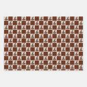 Orange & schwarzer Gingham Halloween-Hexenhut & Fl Geschenkpapier Set (Vorderseite 2)